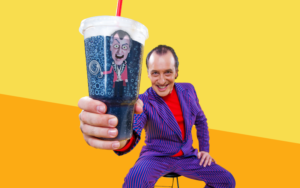 Gallospole & his Puppet on a Soda Cup